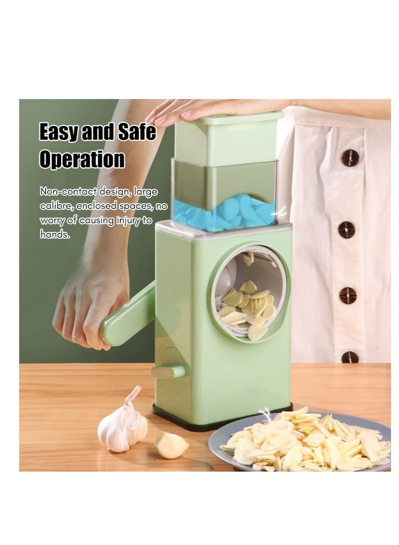 ELTRAZONE Multifunctional Vegetable Cutter Chopper Rotary Cheese Grater 3-in-1 Shredder Slicer Grinder Salad Maker Machine with Stainless Steel Roller Blades for Vegetable Fruit Nut  - Image 5