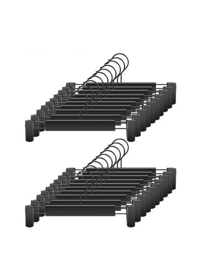 MIXDE 20-Piece Pants Hangers Clothes Hangers with 360 ° Swivel Hooks, Adjustable Non-Slip Clips, Durable and Sturdy Plastic Hanger - Image 1