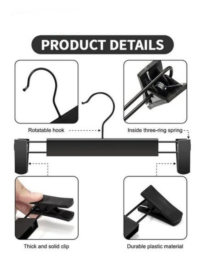 MIXDE 20-Piece Pants Hangers Clothes Hangers with 360 ° Swivel Hooks, Adjustable Non-Slip Clips, Durable and Sturdy Plastic Hanger - Image 2