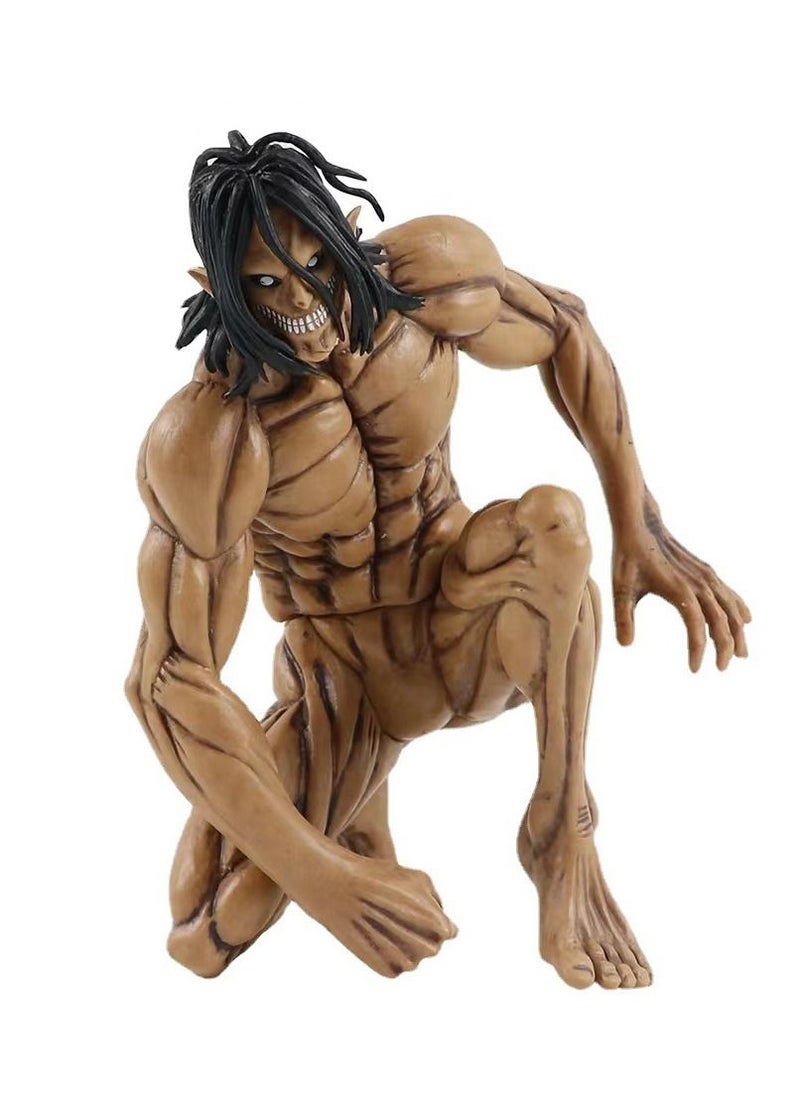 RATSAW Attack on Titan Figure Anime Figure Eren Yeager Action Figure Model Toy Collectibles Statue Anime Squatting Figure  - Image 1
