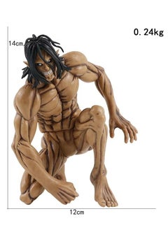 RATSAW Attack on Titan Figure Anime Figure Eren Yeager Action Figure Model Toy Collectibles Statue Anime Squatting Figure  - Image 5