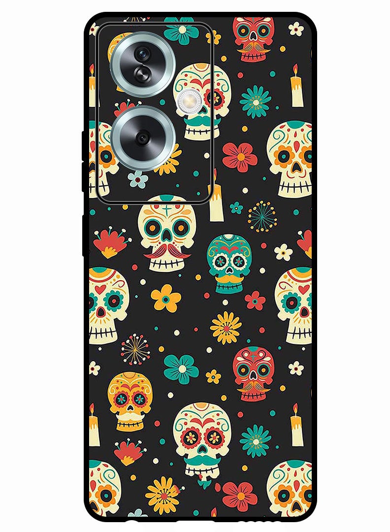 Theodor Protective Case Anti Scratch Shock Proof Bumper Cover For Oppo A79 5G Skeleton Patterns - Image 1