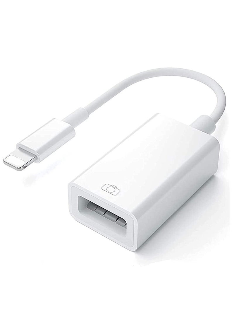 USB Camera Adapter, USB 3.0 OTG Cable for iPhone/iPad to Connect Card Reader, USB Flash Drive, U Disk, Keyboard, Mouse, Hubs, MIDI - Image 1