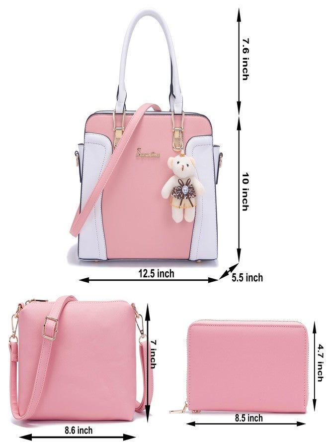 Soperwillton Purses for Women Crossbody Shoulder Handbags Top Handle Satchel Tote Bag Wallet Set 3pcs - Image 5