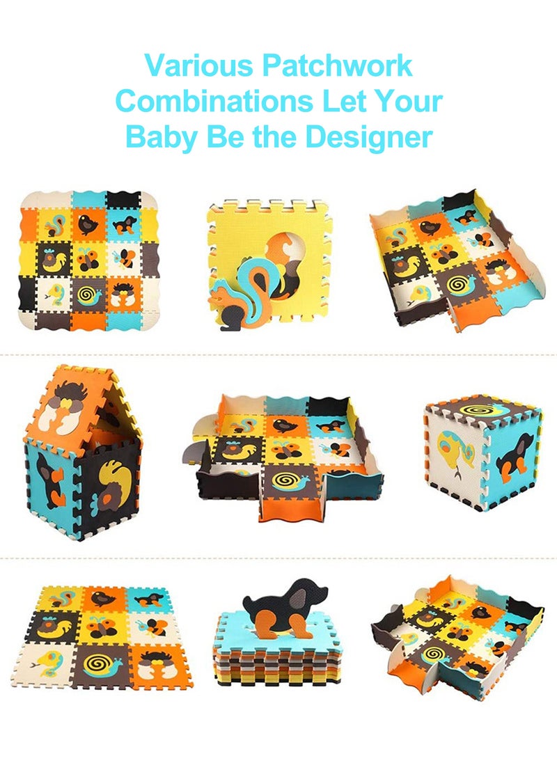 MaBaby - Baby Foam Play Mat for Kids，Square Interlocking Puzzle Floor Mat，Baby Play Mat Floor Mat Foam Puzzle Playmat for Toddlers with Fence - Image 1