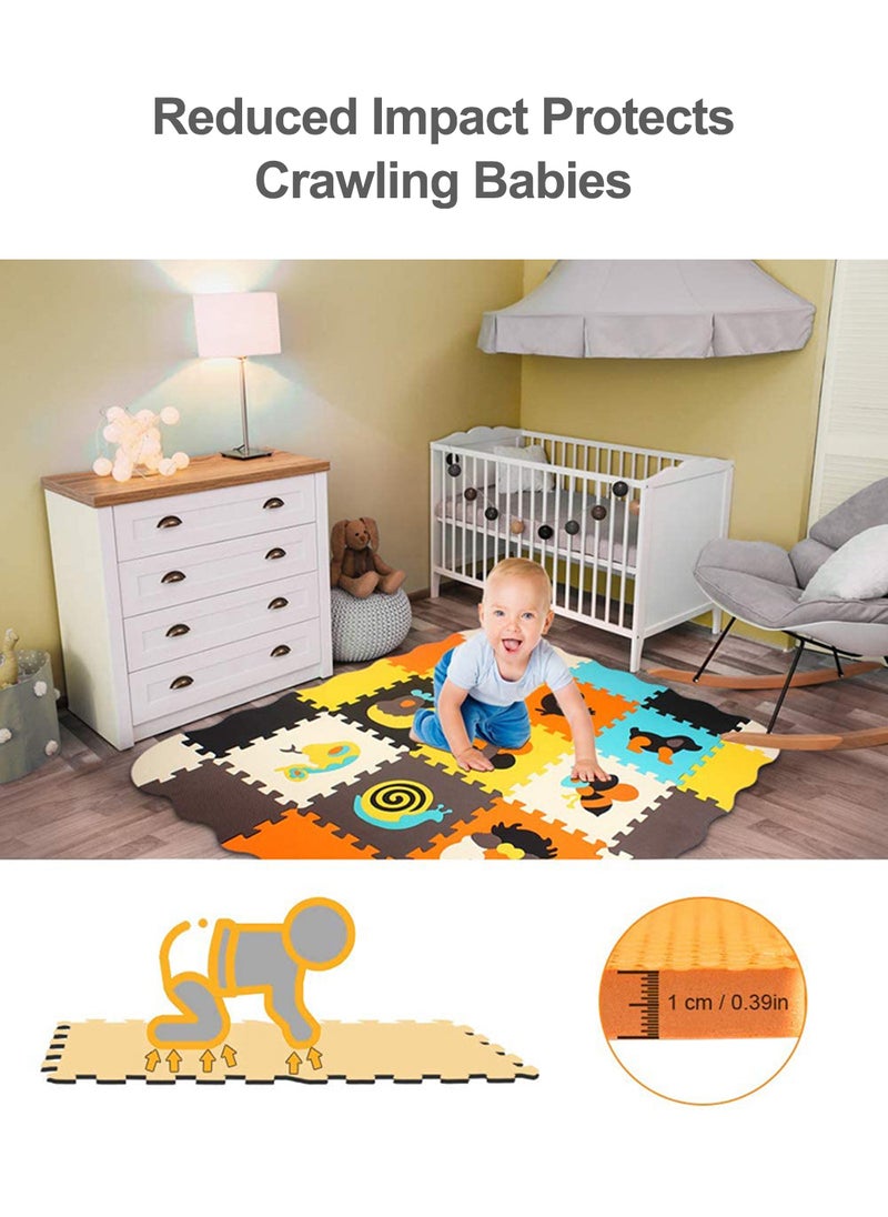 MaBaby - Baby Foam Play Mat for Kids，Square Interlocking Puzzle Floor Mat，Baby Play Mat Floor Mat Foam Puzzle Playmat for Toddlers with Fence - Image 1