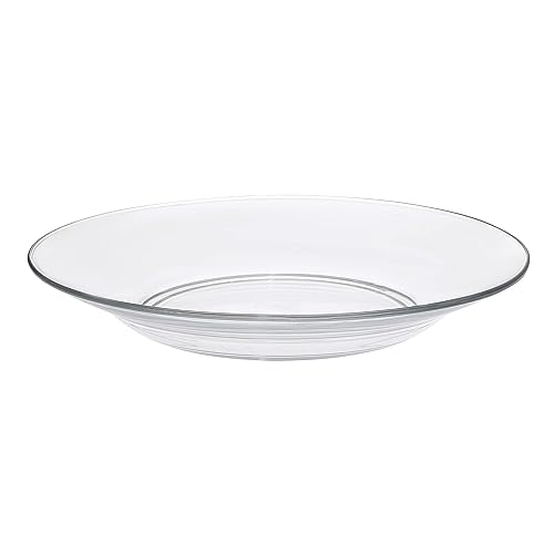 Incrizma Glass 23 cm Deep Soup/Pasta Plate Dessert and Salad Plates, Round Plates for Toast, Cheese, Appetizer, Side, and Pie Set of 2 (23 cm, 6) - Image 1