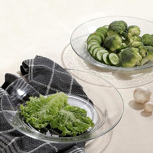 Incrizma Glass 23 cm Deep Soup/Pasta Plate Dessert and Salad Plates, Round Plates for Toast, Cheese, Appetizer, Side, and Pie Set of 2 (23 cm, 6) - Image 5