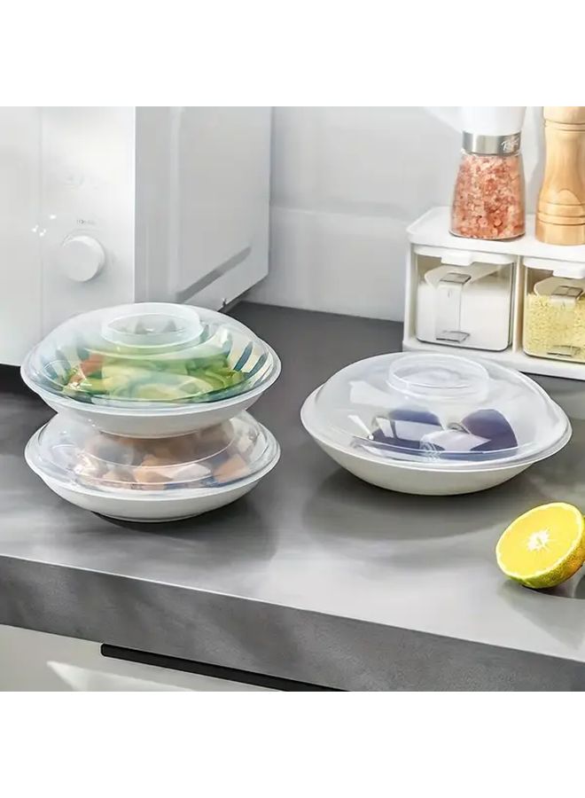 Small Microwave Safe Plastic Food Covers Heat Retention Lids For Bowls And Plates - Image 1
