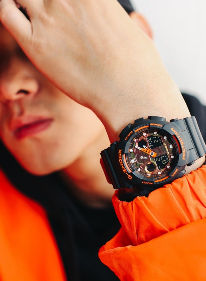 كاسيو ساعة كاسيو G-SHOCK الرياضية بنقشة التمويه GA-100BR-1A - Image 3