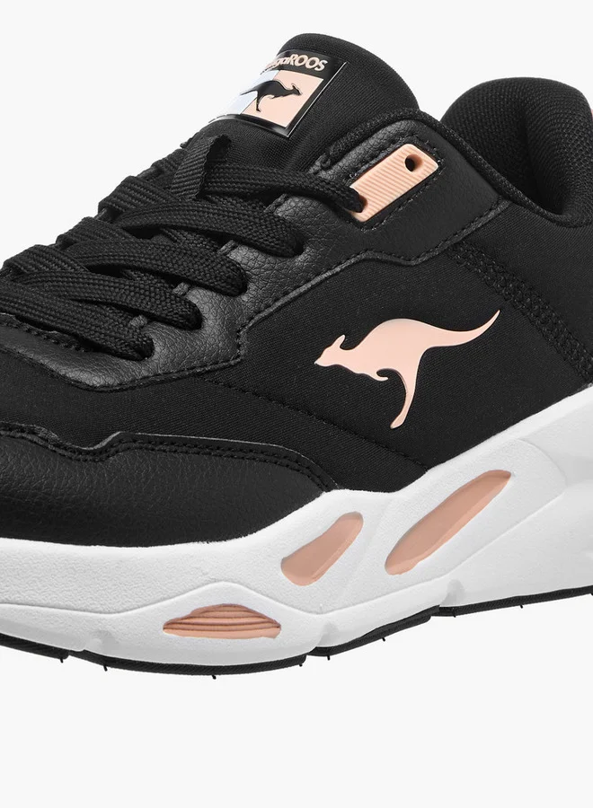 kangaROOS Women's Colourblock Sports Shoes with Lace-Up Closure