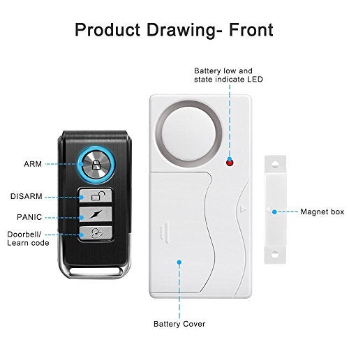 WSDCAM Door Alarm Wireless Anti-Theft Remote Control Door and Window Security Alarms - Image 3