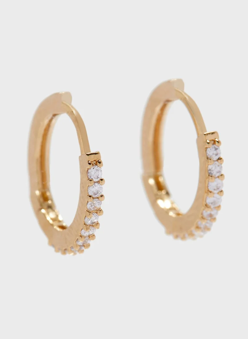 Orelia Mini Pave Hoop Earrings