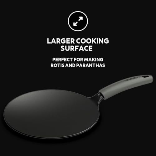 TRAMONTINA TITANEX 26cm Pre-Seasoned Cast Iron Concave Tawa | Tawa for Roti, Phulka, Paratha | Gas/Induction Compatible Cookware | Non-Slip Grip | Superior Heat Retention | Life-Time Warranty - Image 5