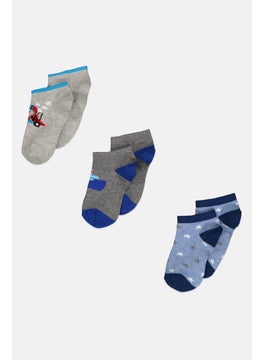 RBX Kids Boy 3 Pairs Printed Socks, Multicolor  - Image 1