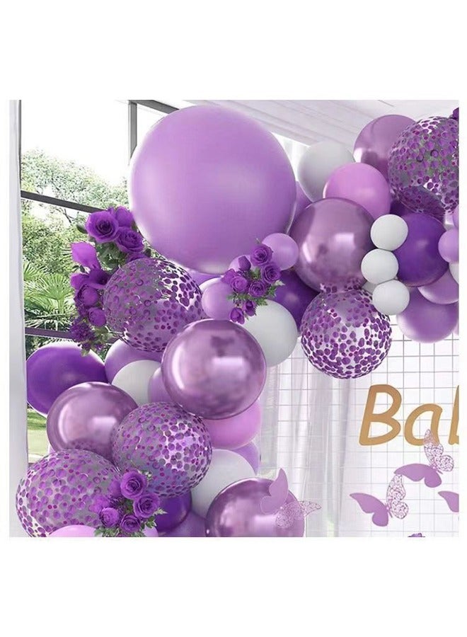 Zeemey 109-pcs Purple Butterfly Latex Decorative Balloon Arch Garland Set - Perfect for Graduation Baby Shower Wedding Birthday Bachelorette Party Backdrop Decoration - Suitable for Indoor and Outdoor - Image 4