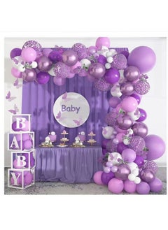 Zeemey 109-pcs Purple Butterfly Latex Decorative Balloon Arch Garland Set - Perfect for Graduation Baby Shower Wedding Birthday Bachelorette Party Backdrop Decoration - Suitable for Indoor and Outdoor  - Image 3