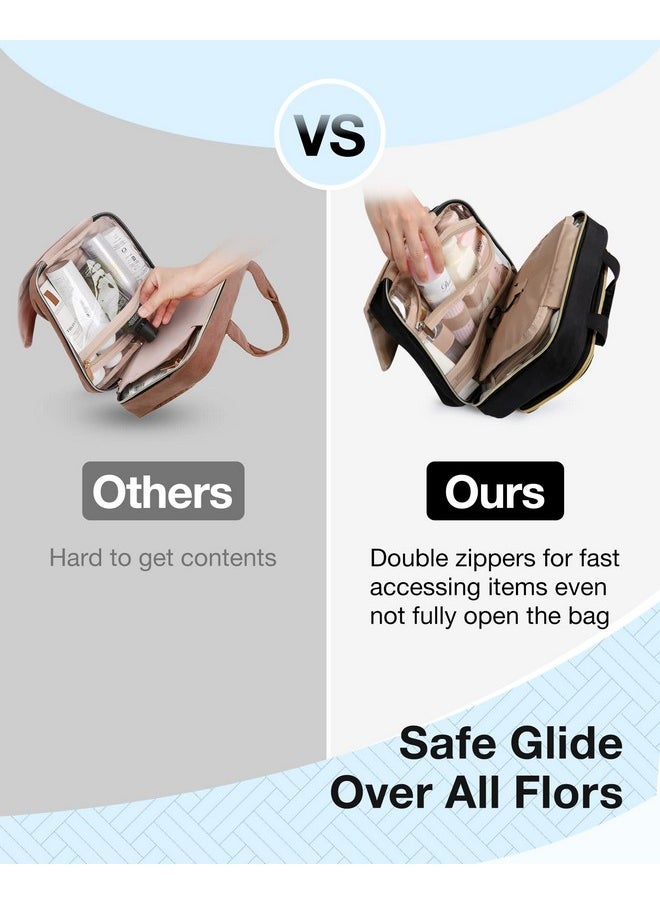 BAGSMART Toiletry Bag Hanging Travel Makeup Organizer With Tsa Approved Transparent Cosmetic Bag Makeup Bag For Full Sized Toiletries, Medium-Black  - Image 3