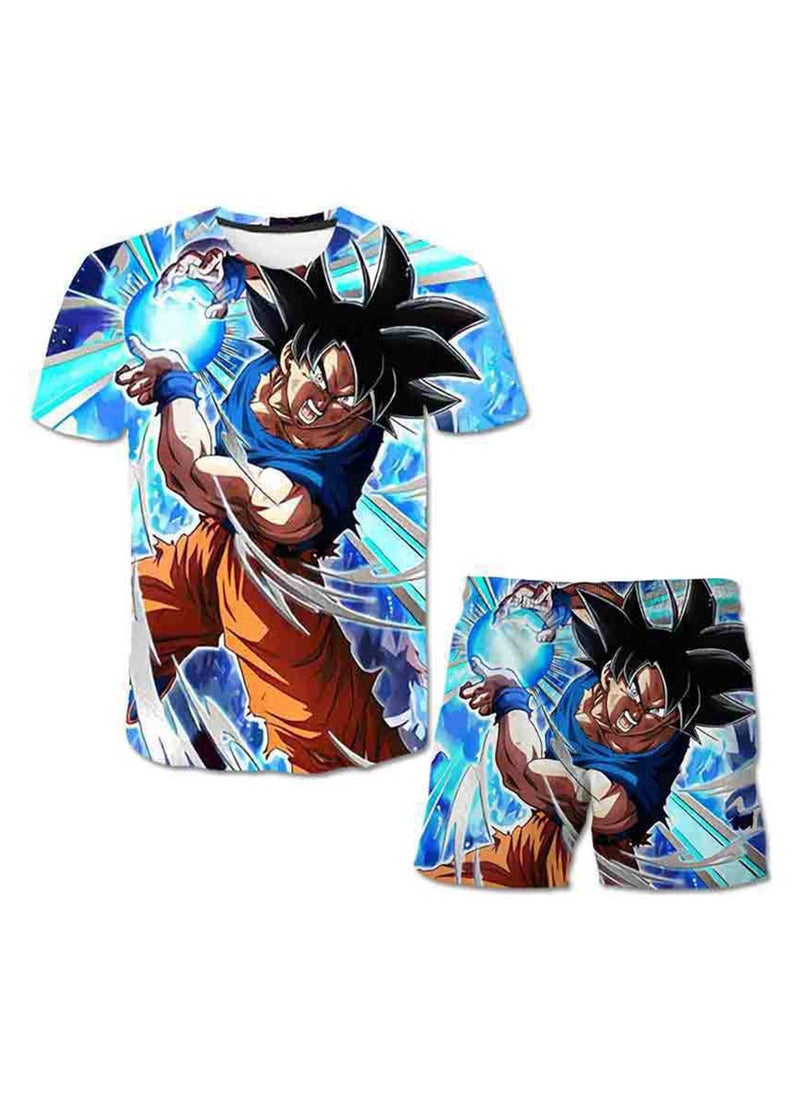 KUYING New casual Suit Dragon Ball printed T-shirt And Shorts Set  - Image 1