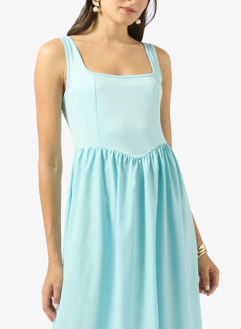 Ginger  Square Neck Corset Bodice Princess Cut Dress for Women | Best Price UAE