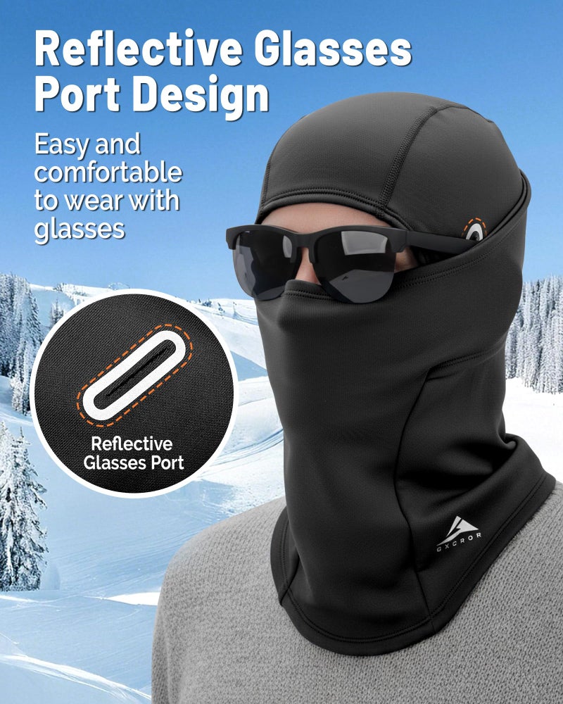 GXCROR Balaclava Ski Mask for Men & Women, Winter Face Mask Cold Weather Windproof Thermal Motorcycle Snowboard Cycling Black - Image 5