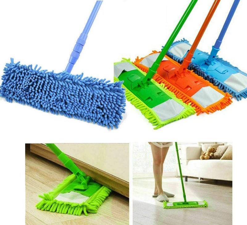 BIRZAR Microfiber Flip Flat Dust Mop Floor Mop with Washable Mop Pads Refills and 1 Cleaning Comb for Hardwood Laminate Ceramic Marble Tile Floors - Image 1