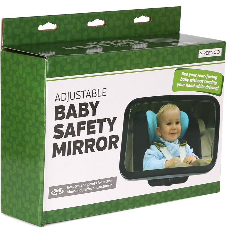 Greenco Rear Facing Back Seat Baby View CAR Mirror - Large and Crystal Clear Sharp View Mirror - Image 5