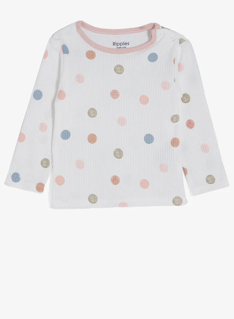 ريبلز مع نمشي طقم بيجامة للبنات بأكمام طويلة علوي وسفلي