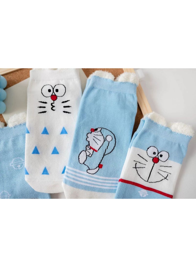 Trendora Women's Cotton Blend Ankle Socks, Mixed Colours, Casual Style, Closed Toe, Pack of 6 - Image 4