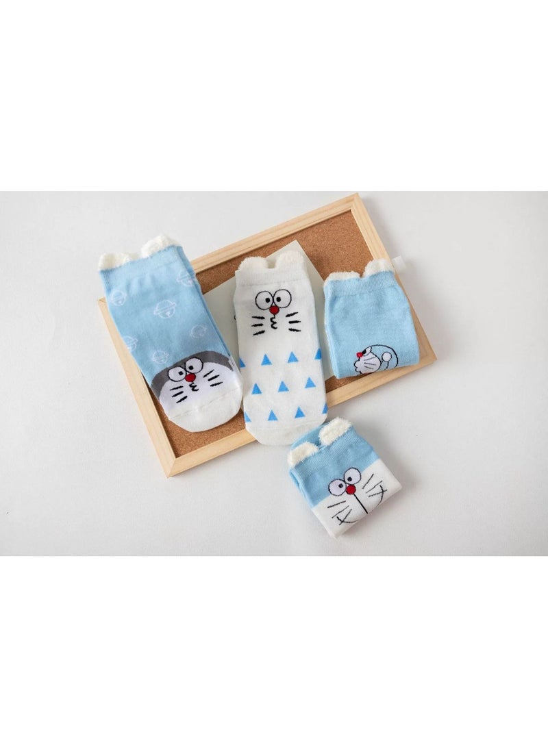 Trendora Women's Cotton Blend Ankle Socks, Mixed Colours, Casual Style, Closed Toe, Pack of 6 - Image 3