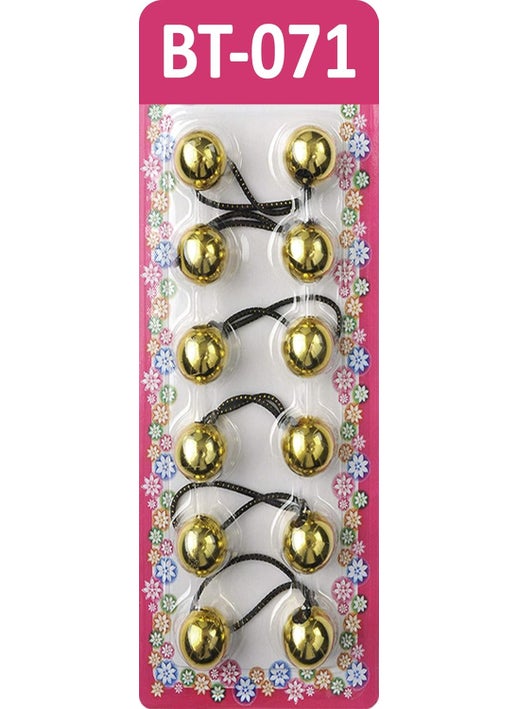 TARA Tara Girls Twinbead Multi Cute Design Ponytail Elastics Selection 6 GOLD 