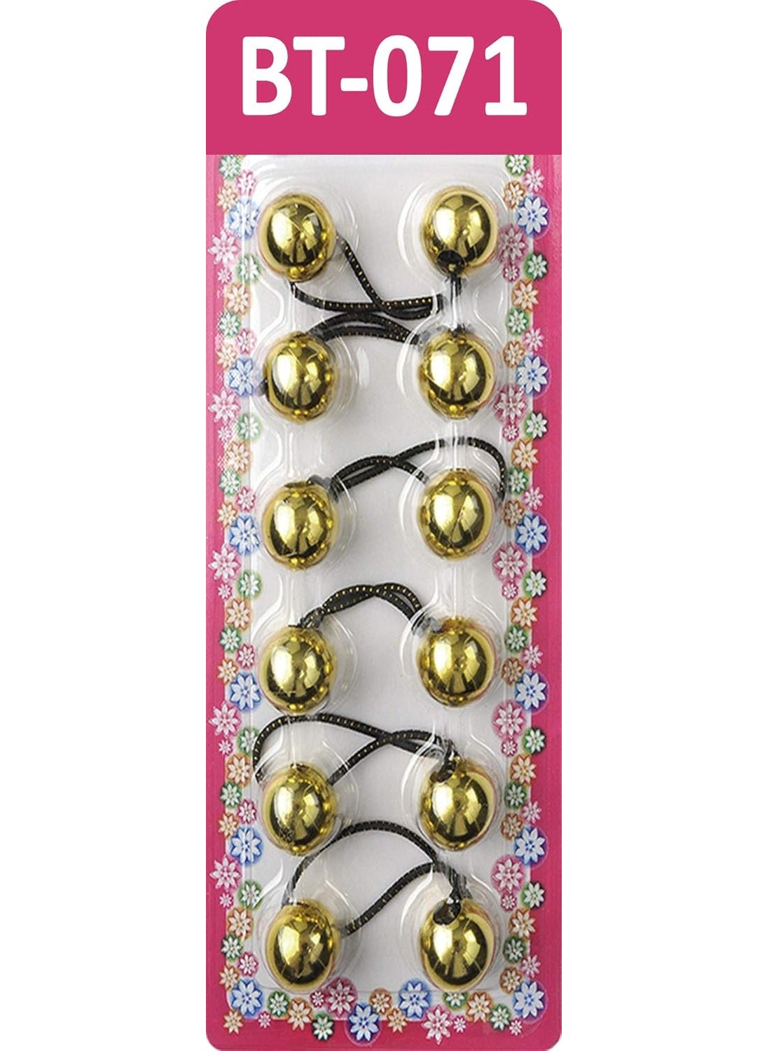 TARA Tara Girls Twinbead Multi Cute Design Ponytail Elastics Selection 6 GOLD 