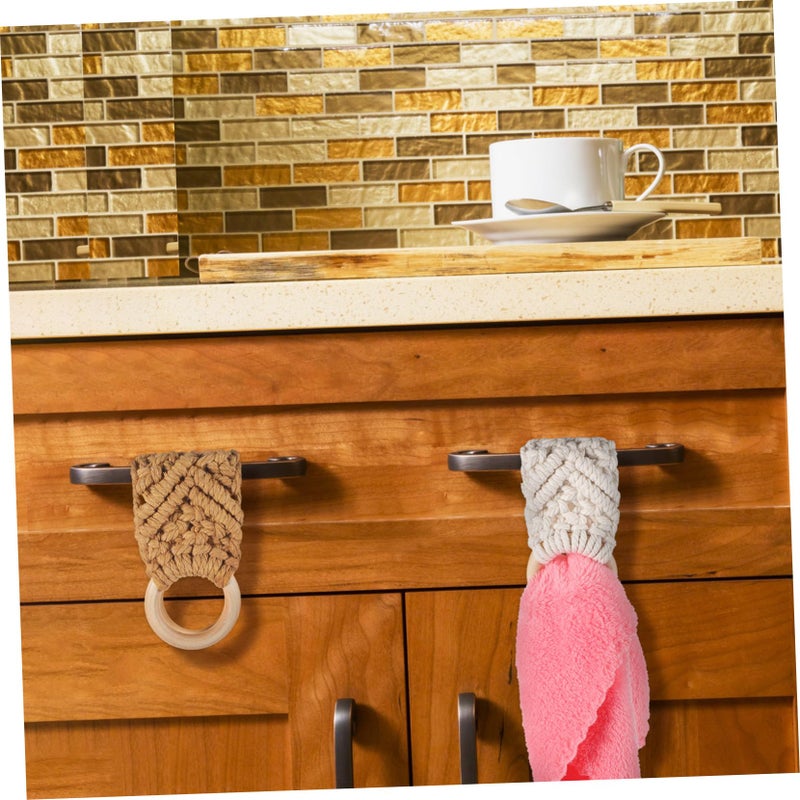 Handmade Crochet Towel Rings Set Of 3 Soft Cotton Towel Holder For Kitchen And Bathroom - Image 5