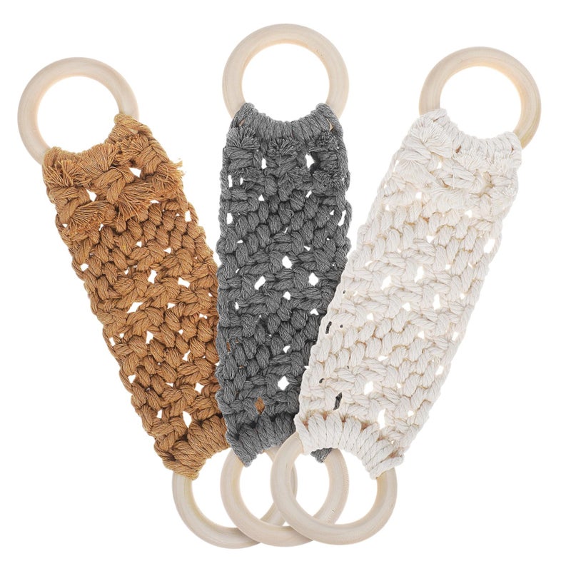 Handmade Crochet Towel Rings Set Of 3 Soft Cotton Towel Holder For Kitchen And Bathroom - Image 2