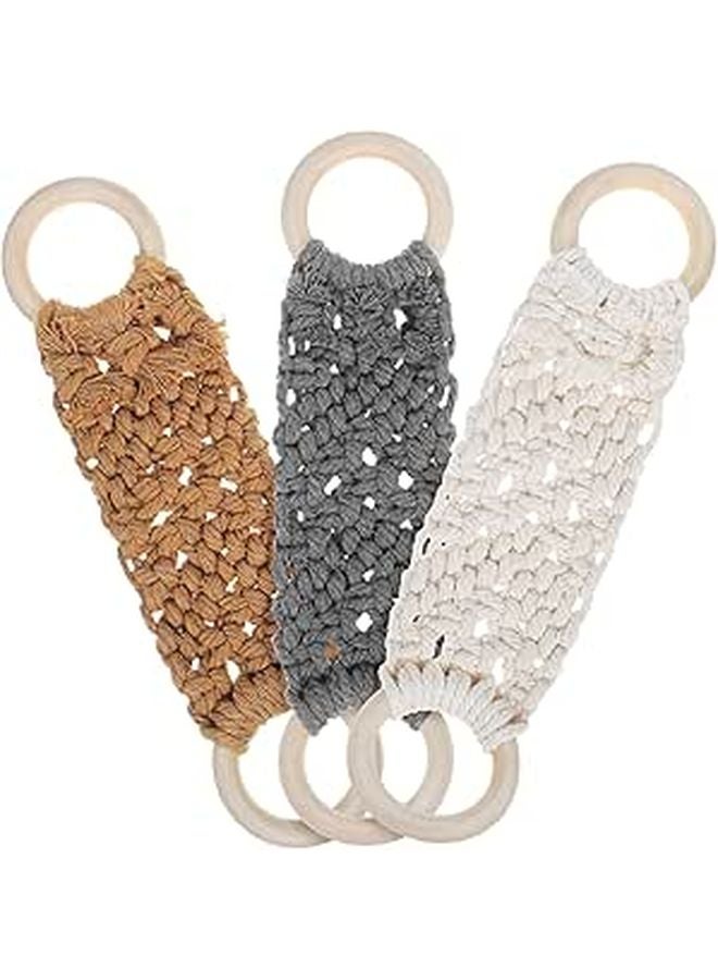 Handmade Crochet Towel Rings Set Of 3 Soft Cotton Towel Holder For Kitchen And Bathroom - Image 1