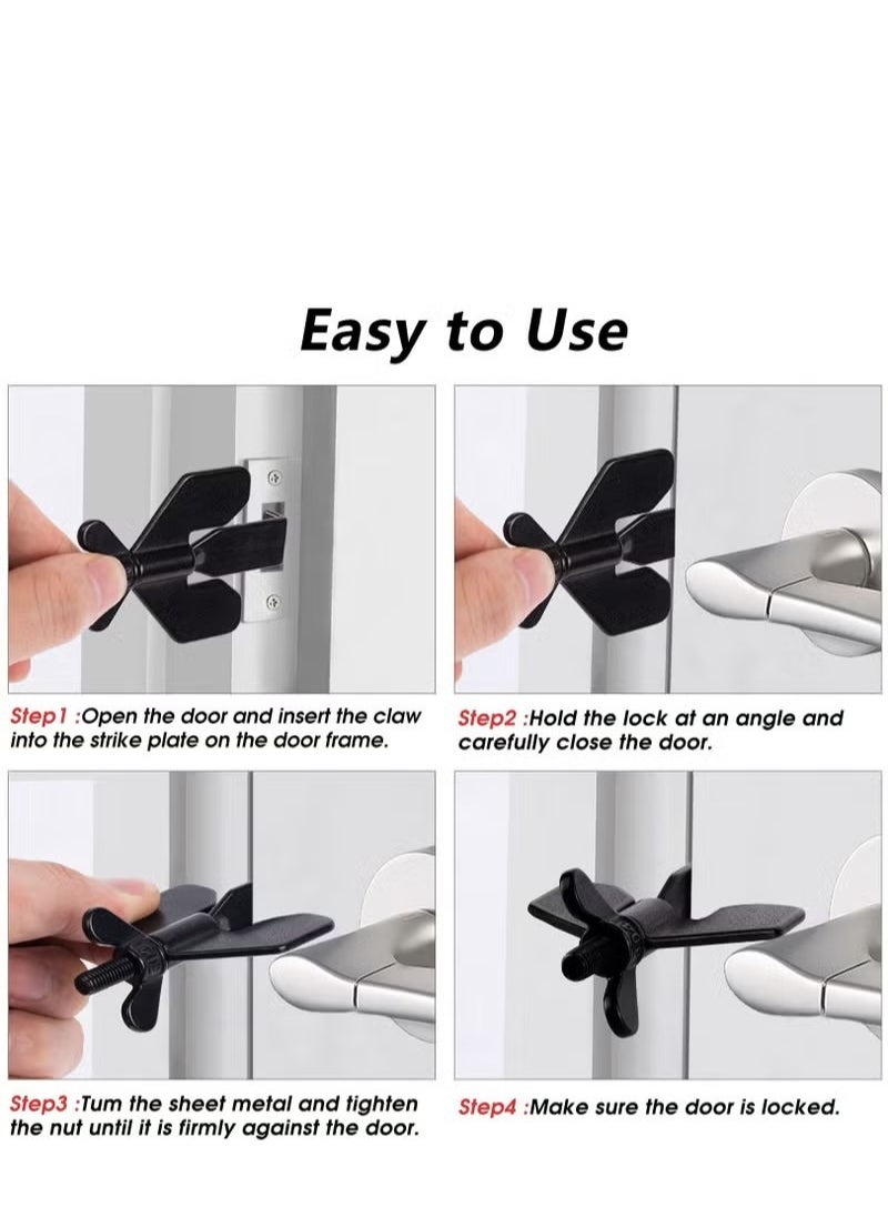 Generic Portable Door Lock, Home Security Door Locker Travel Lockdown Locks for Additional Safety and Privacy Security Devices for Traveling Hotel Home Apartment College(1 Pack)  - Image 4