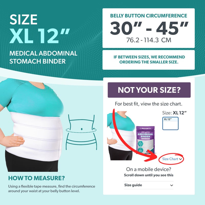 BraceAbility Medical Abdominal Stomach Binder - Belly Band Compression for Diastasis Recti, Postpartum, Post-Surgical Wrap for Tummy Tuck Recovery, Post op Abdominal Binder for Women and Men (XL 12") - Image 2