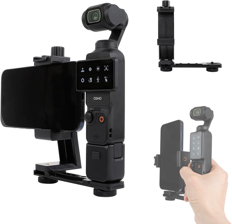 حامل الهاتف لـ DJI Osmo Pocket 3، ملحقات توسعة حامل الهاتف المحمول مع فتحة خيط 1/4 بوصة تستخدم مع الحامل ثلاثي القوائم وقضيب التمديد - Image 1