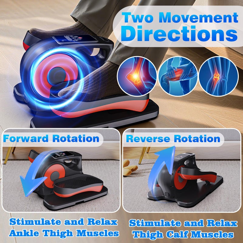 BKIY Under Desk Elliptical Exercise Machine, Electric Under-Desk Elliptical for Seniors - Mini Ellipse Leg Exerciser with 12-Speed Touch Screen, Remote Control & Reversible Motion (Black) - Image 4