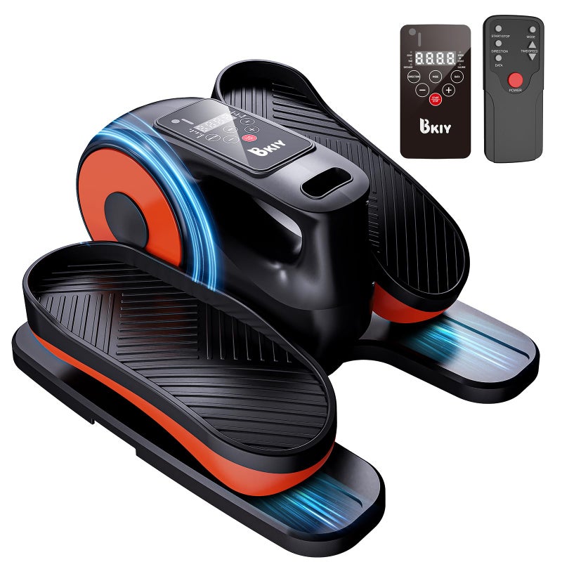 BKIY Under Desk Elliptical Exercise Machine, Electric Under-Desk Elliptical for Seniors - Mini Ellipse Leg Exerciser with 12-Speed Touch Screen, Remote Control & Reversible Motion (Black) - Image 1