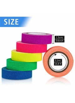 Aikanbo 6 Colors Neon Gaffer Cloth Tape Fluorescent UV Blacklight Glow in The Dark Tape for UV Party 0.6 Inch x 16.5 Feet  - Image 2