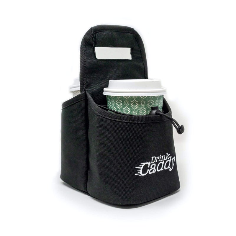 Drink Caddy Portable Drink Carrier and Reusable Coffee Cup Holder 2 Cup Collapsible Tote Bag with Organizer Pockets Safely Secures Hot and Cold Beverages Perfect for Food Delivery and Take Out