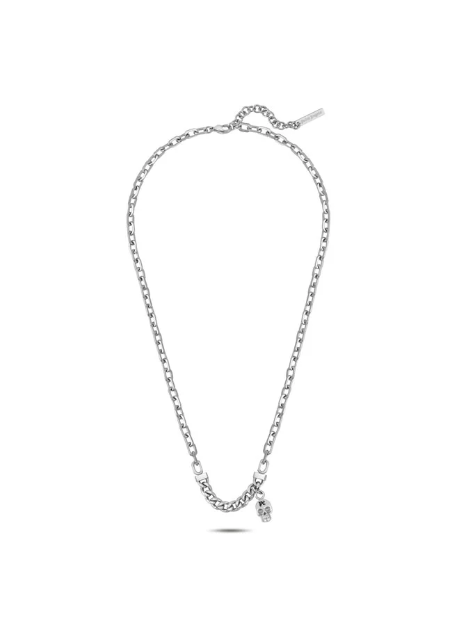 Baldo Stainless Steel Skull Charm Necklace for Men