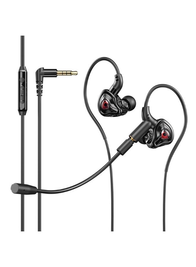 Dual Microphone Wired Earphone In-Ear Headphones with 3.5mm Interface for Sports and Gaming, Corded Plug in Ear Buds - Image 1