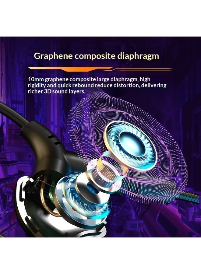 Dual Microphone Wired Earphone In-Ear Headphones with 3.5mm Interface for Sports and Gaming, Corded Plug in Ear Buds - Image 5