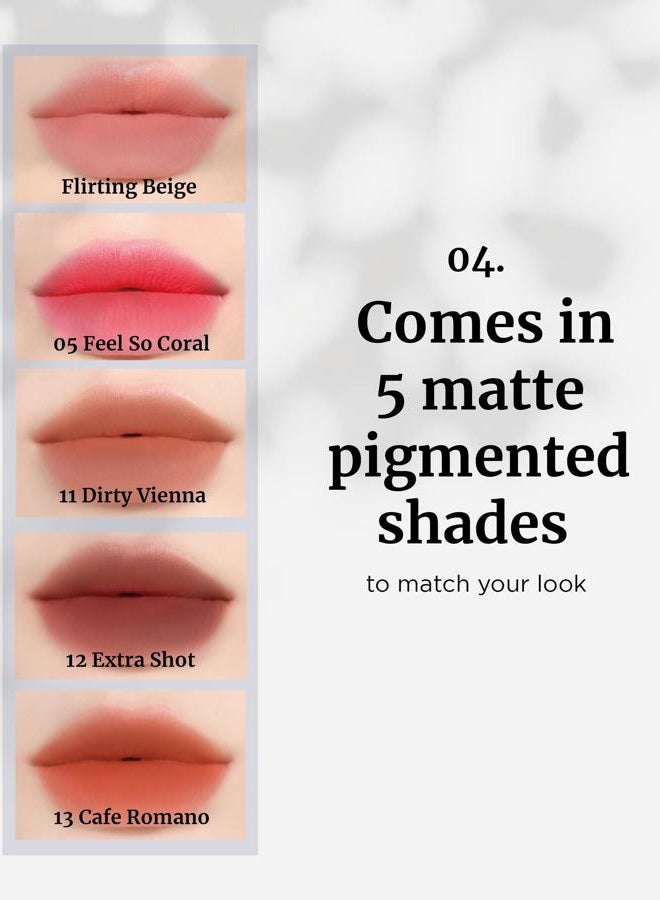 VDL Spring Event Lip Stain Comfort Slip Lipstick 11, Dirty Vienna - Lightweight, Matte, Smooth Lipstick for Effortless Comfort. Vibrant and Long-Lasting Lip Color (0.09 oz) | Korean Makeup - Image 5