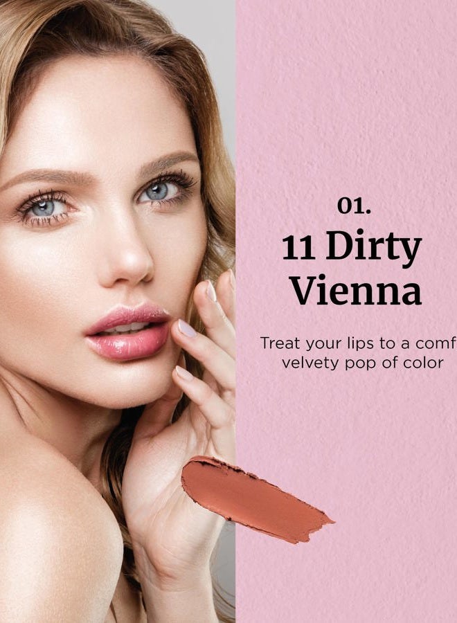 VDL Spring Event Lip Stain Comfort Slip Lipstick 11, Dirty Vienna - Lightweight, Matte, Smooth Lipstick for Effortless Comfort. Vibrant and Long-Lasting Lip Color (0.09 oz) | Korean Makeup - Image 2
