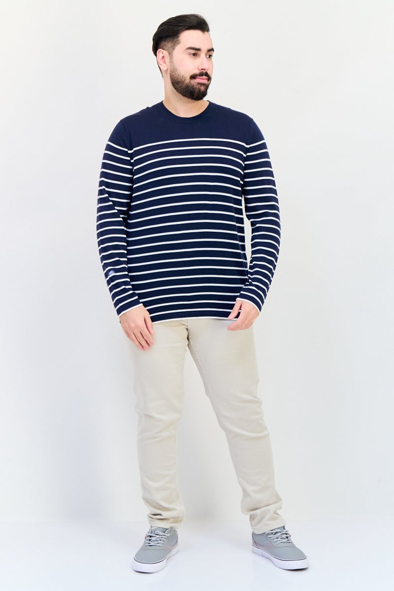 Celio Men Crew Neck Long Sleeve Stripe Sweater, Multicolor - Image 4