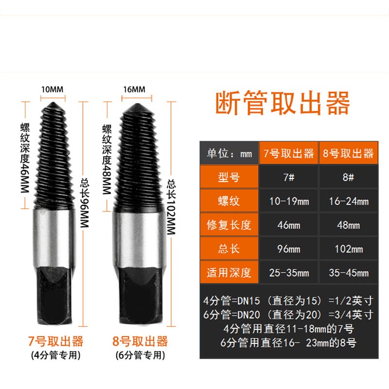 S2 Broken Wire Sliding Tooth Extraction Device Water Pipe Broken Pipe Broken Wire Extraction Device Pipe Thread Repair Tap Suit - Image 3