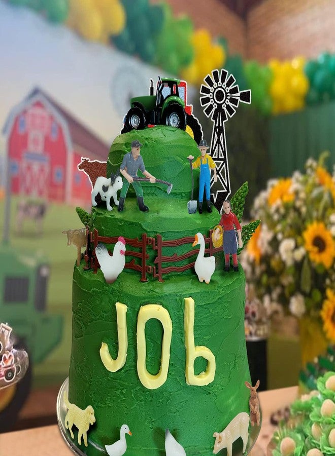 Vidotim 20PCS Mini Farm Cake Topper Set, Tree Animal Tractor Cake Topper for Boy Girl Birthday Party Decorations - Image 5